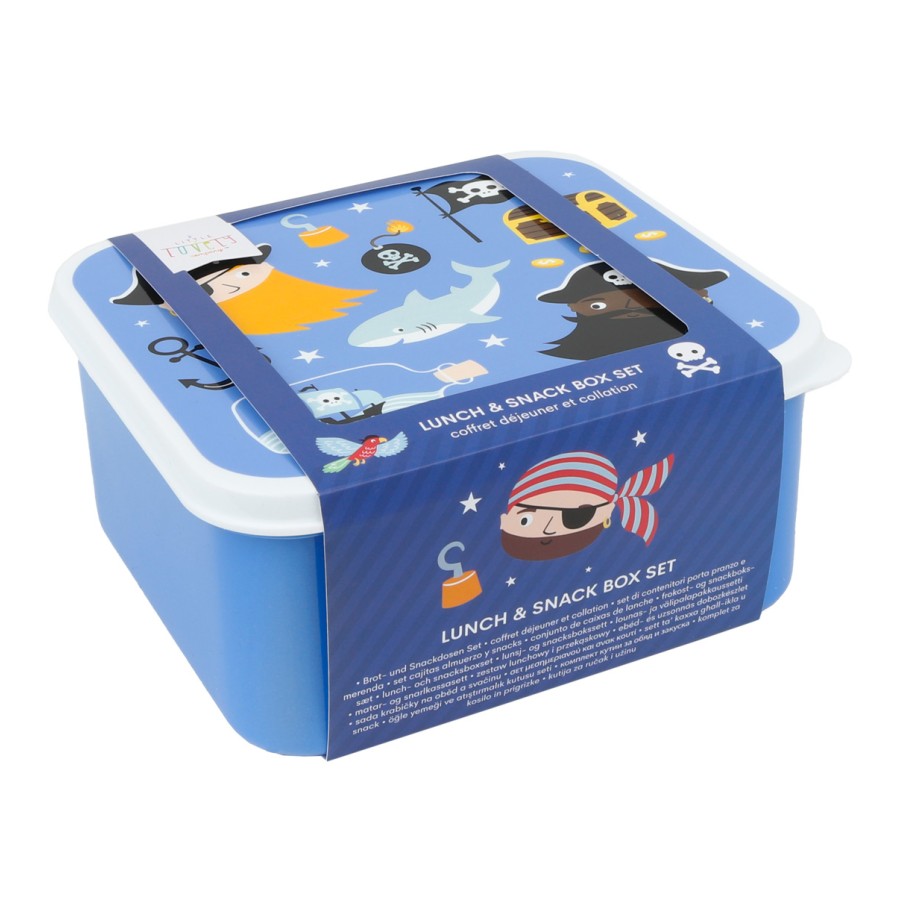 A Little Lovely Company Σετ 4 Παιδικά Δοχεία Φαγητού Lunch & Snack Box Pirates
