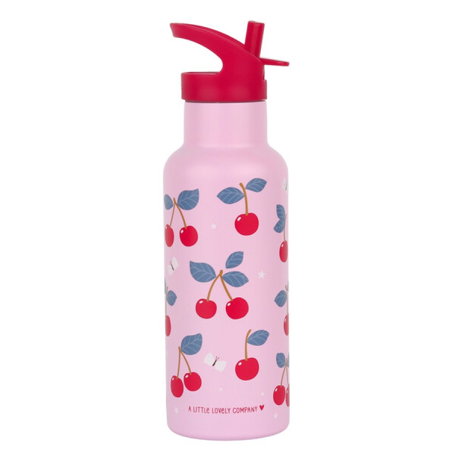 A Little Lovely Company Παιδικό XL Μπουκάλι με Διπλό Τοίχωμα από Ανοξείδωτο Ατσάλι 500ml Cherries