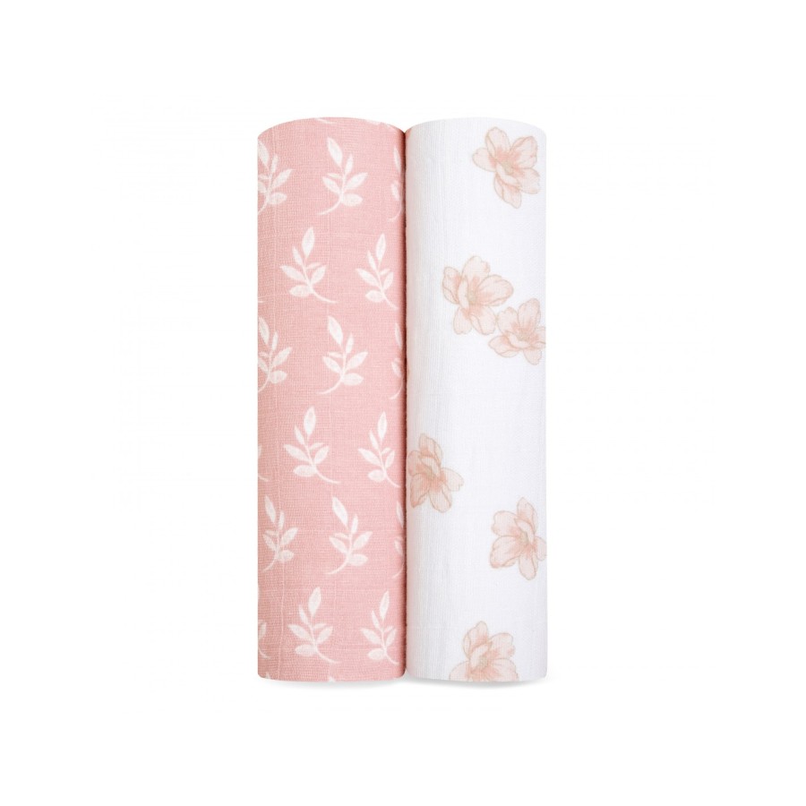 Aden + Anais Essentials Σετ 2 Μουσελίνες από Βαμβακερό Βαμβάκι Organic Swaddles Earthly 120x120εκ.
