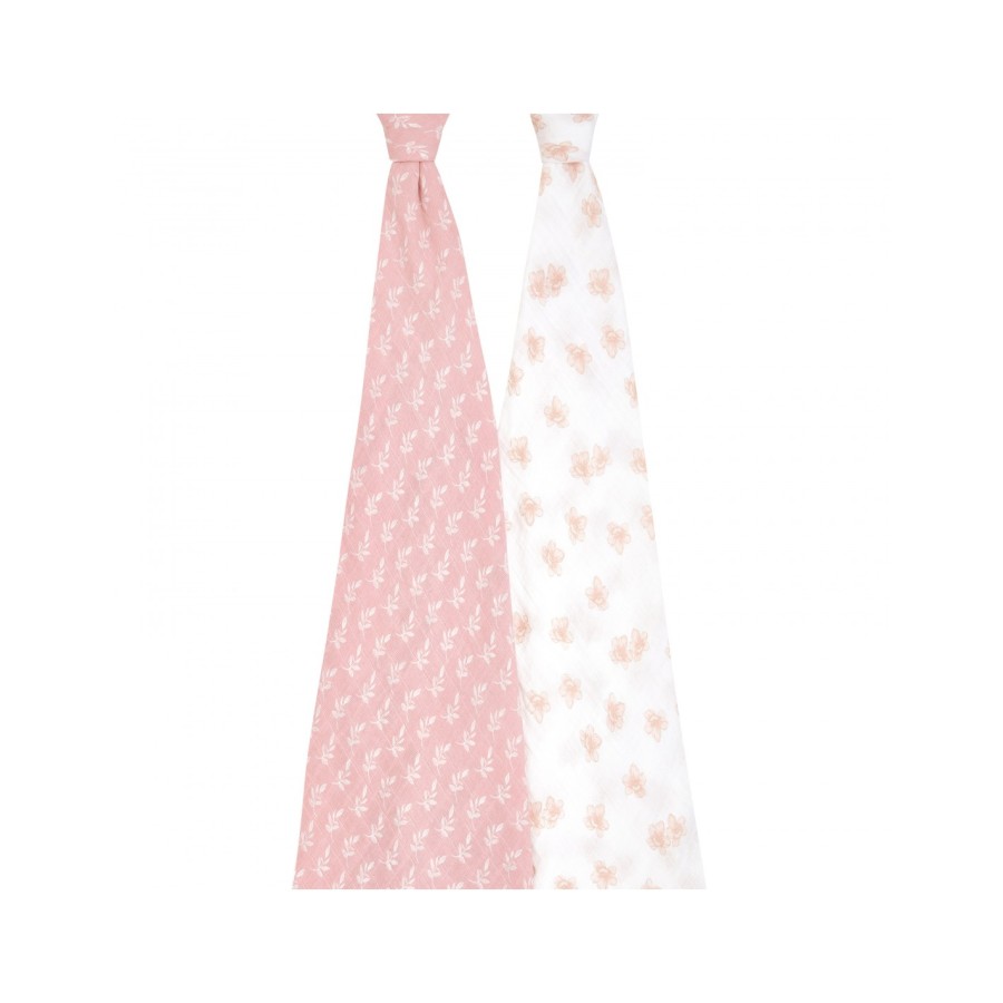 Aden + Anais Essentials Σετ 2 Μουσελίνες από Βαμβακερό Βαμβάκι Organic Swaddles Earthly 120x120εκ.