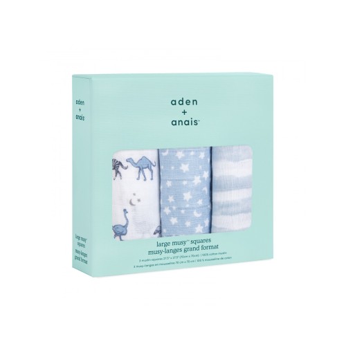 Aden + Anais Essentials Σετ 3 Βαμβακερές Μουσελίνες Boutique Cotton Squares Rising Star 70x70εκ.