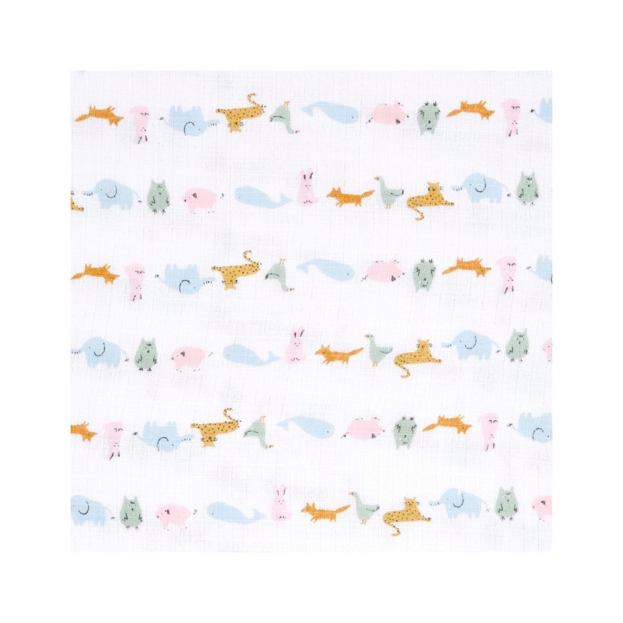 Aden + Anais Essentials Σετ 4 Βαμβακερές Μουσελίνες Swaddle Box Alphabet Animals 112x112εκ.