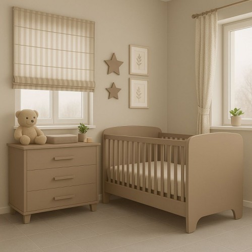 Asterias Bebe Προεφηβικό Βρεφικό Κρεβάτι ΕΒΕΛΙΝΑ Cappuccino 82x147x93cm