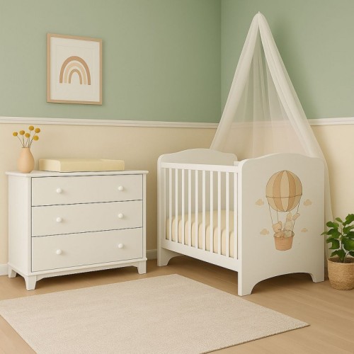Asterias Bebe Προεφηβικό Βρεφικό Κρεβάτι OLIVIA 82x147x100cm
