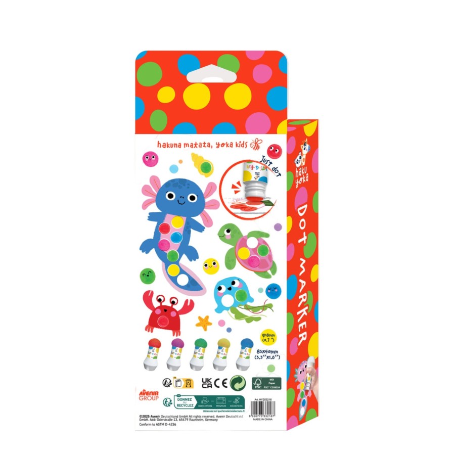 Παιδικοί Μαρκαδόροι για Βούλες Avenir Dots 4 Fun Classic Colors 5τμχ.