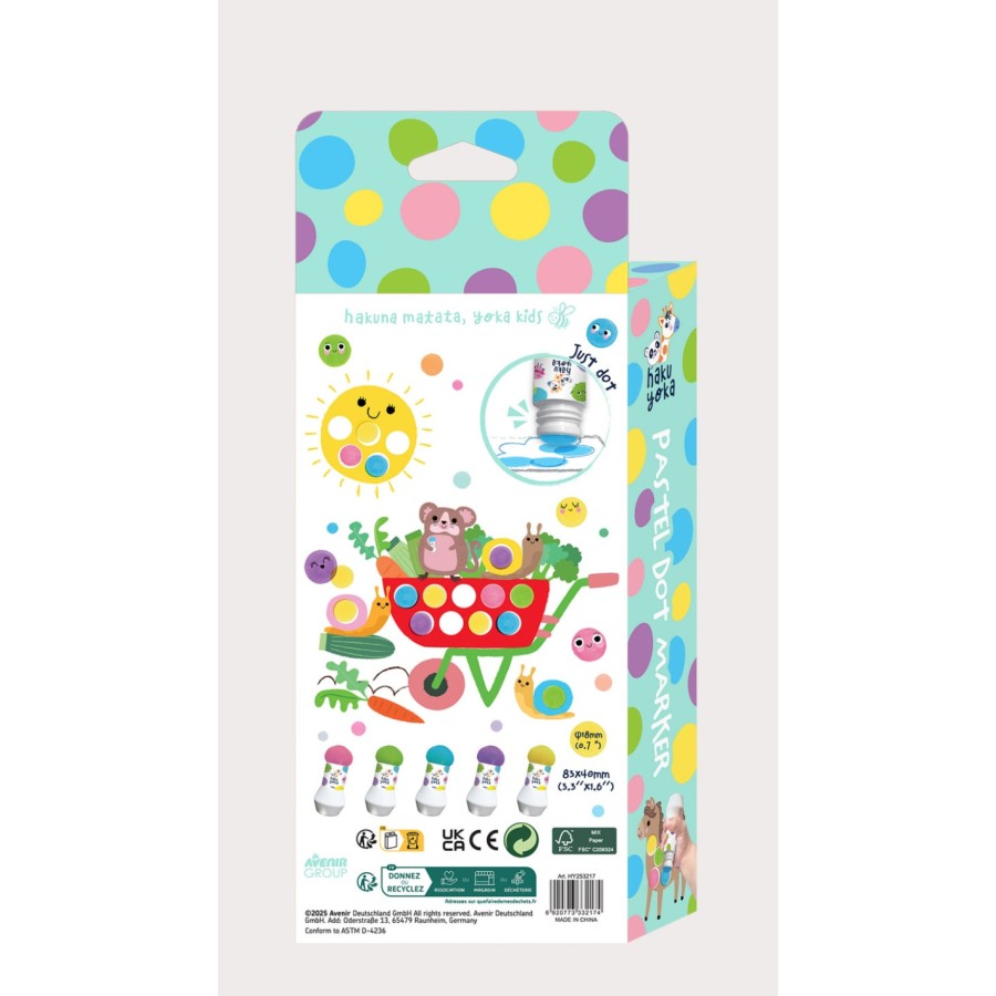 Παιδικοί Μαρκαδόροι για Βούλες Avenir Dots 4 Fun Pastel Colors 5τμχ.