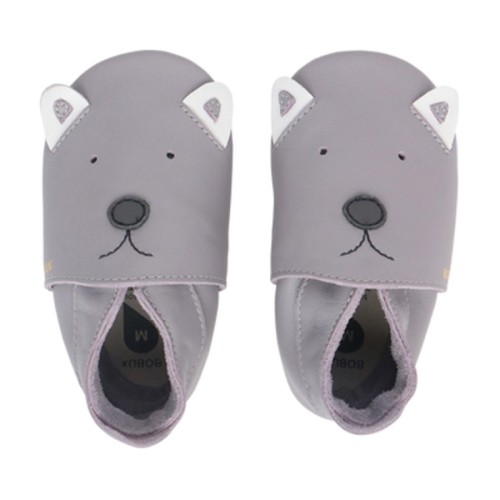 Bobux Softsole Μαλακό Δερμάτινο Ανατομικό Παπουτσάκι Woof Grey 