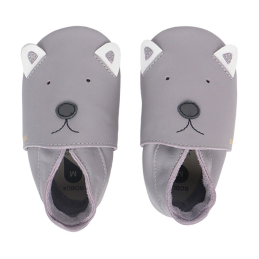 Bobux Softsole Μαλακό Δερμάτινο Ανατομικό Παπουτσάκι Woof Grey 