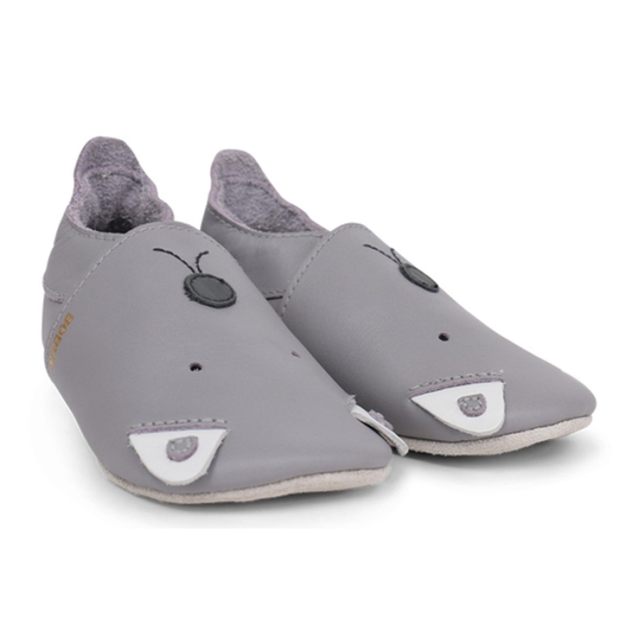 Bobux Softsole Μαλακό Δερμάτινο Ανατομικό Παπουτσάκι Woof Grey 