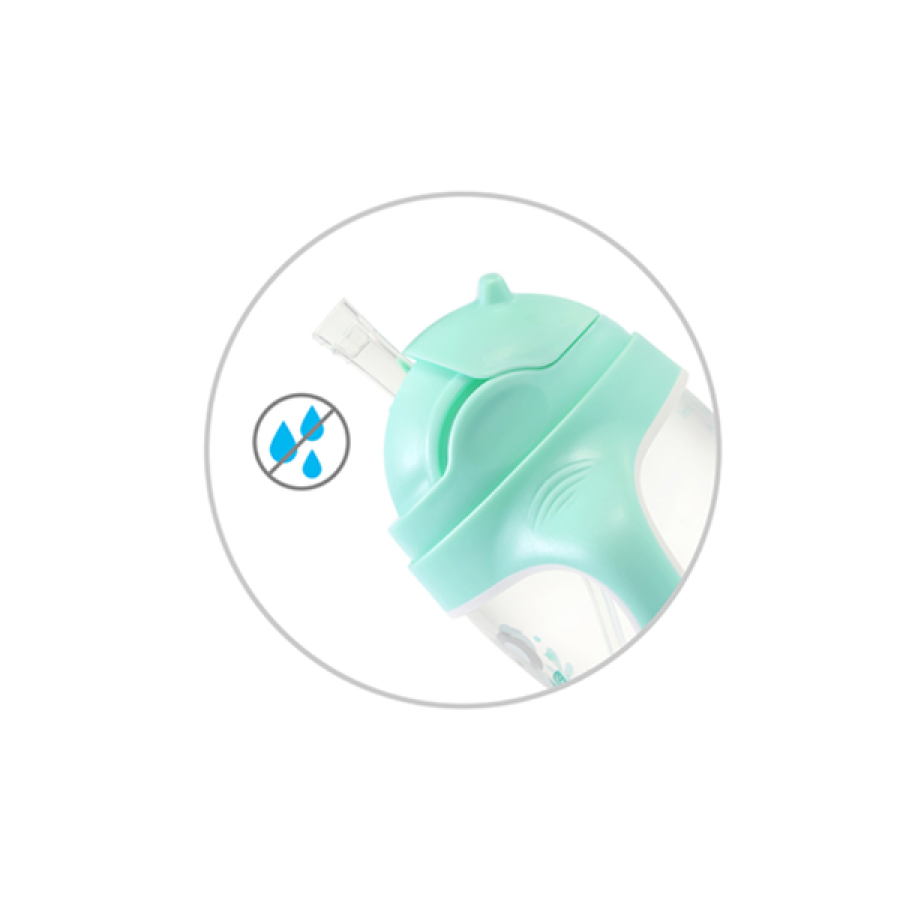 BabyOno Παιδικό Ποτηράκι Sippy Cup με Καλαμάκι από Σιλικόνη & Βαρίδι 240ml Mint