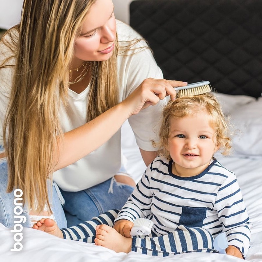 BabyOno Σετ Βρεφική Βούρτσα με Φυσική Τρίχα & Χτένα Μέντα