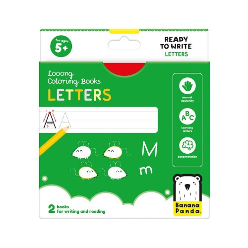 Banana Panda Βιβλία Ζωγραφικής Looong Coloring Ready to Write Letters 5+