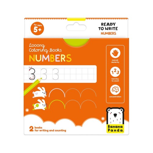 Banana Panda Βιβλία Ζωγραφικής Looong Coloring Ready to Write Numbers 5+