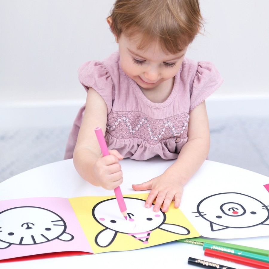 Banana Panda Βιβλία Ζωγραφικής Looong Coloring Books The White Grip Animals 2τμχ. 18m+