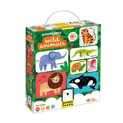 Banana Panda Παιδικά Παζλ Αντιστοίχησης Puzzle Pairs Wild Animals Animals 18m+