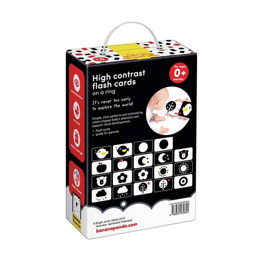 Κάρτες Υψηλής Αντίθεσης Διπλής Όψης Banana Panda High Contrast Flash Cards on a Ring 0-3m