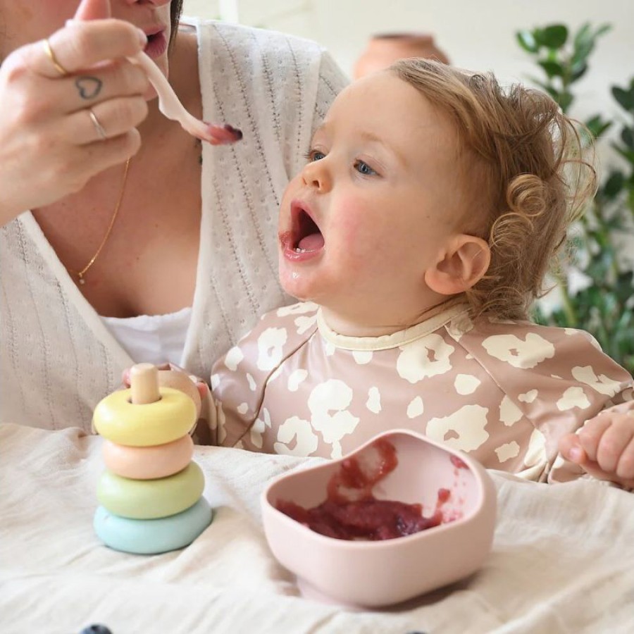 Βρεφικό Κουτάλι Σιλικόνης 1st Age 2τμχ. Beaba Cotton Candy / Sorbet με Κουτί Μεταφοράς