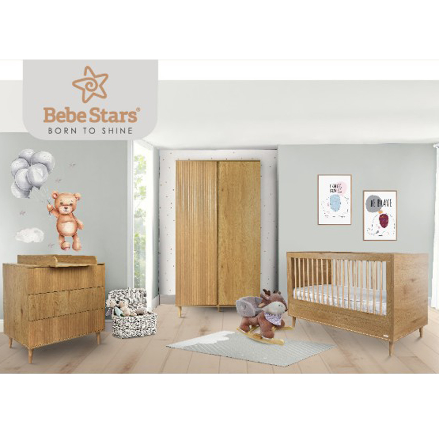 Bebe Stars Παιδικό Δωμάτιο Eden με Προεφηβικό Κρεβάτι, Ντουλάπα & Συρταριέρα-Αλλαξιέρα Eden
