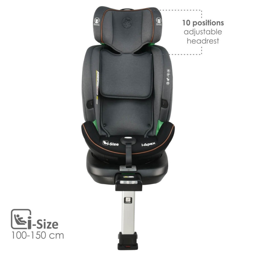 Bebe Stars Παιδικό Κάθισμα Αυτοκινήτου i-Apex i-Size 360° 0-36kg Grey