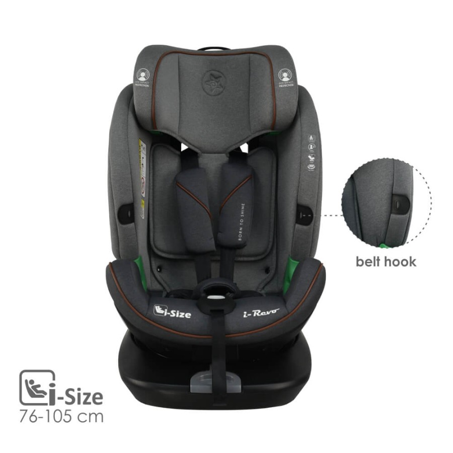 Bebe Stars Παιδικό Κάθισμα Αυτοκινήτου i-Revo i-Size 360° 0-36kg Grey