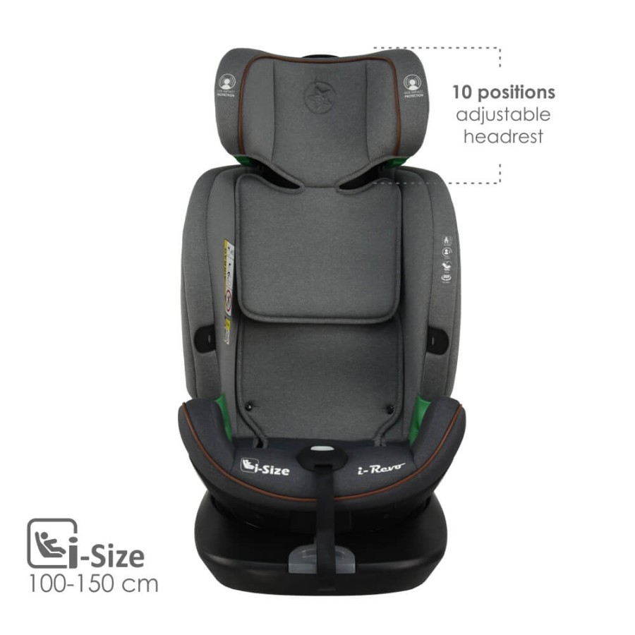 Bebe Stars Παιδικό Κάθισμα Αυτοκινήτου i-Revo i-Size 360° 0-36kg Grey