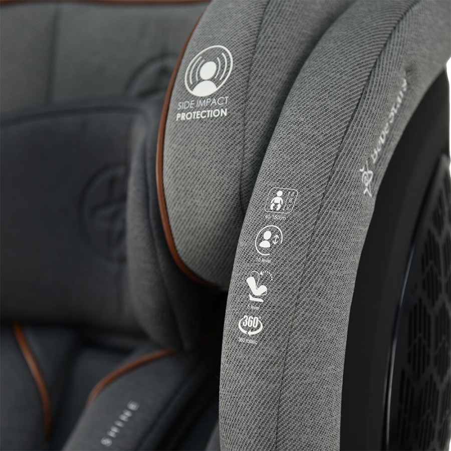 Bebe Stars Παιδικό Κάθισμα Αυτοκινήτου i-Revo i-Size 360° 0-36kg Grey