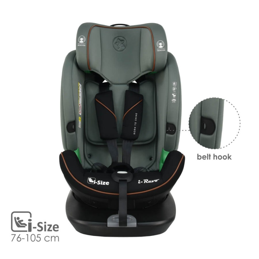Bebe Stars Παιδικό Κάθισμα Αυτοκινήτου i-Revo i-Size 360° 0-36kg Olive