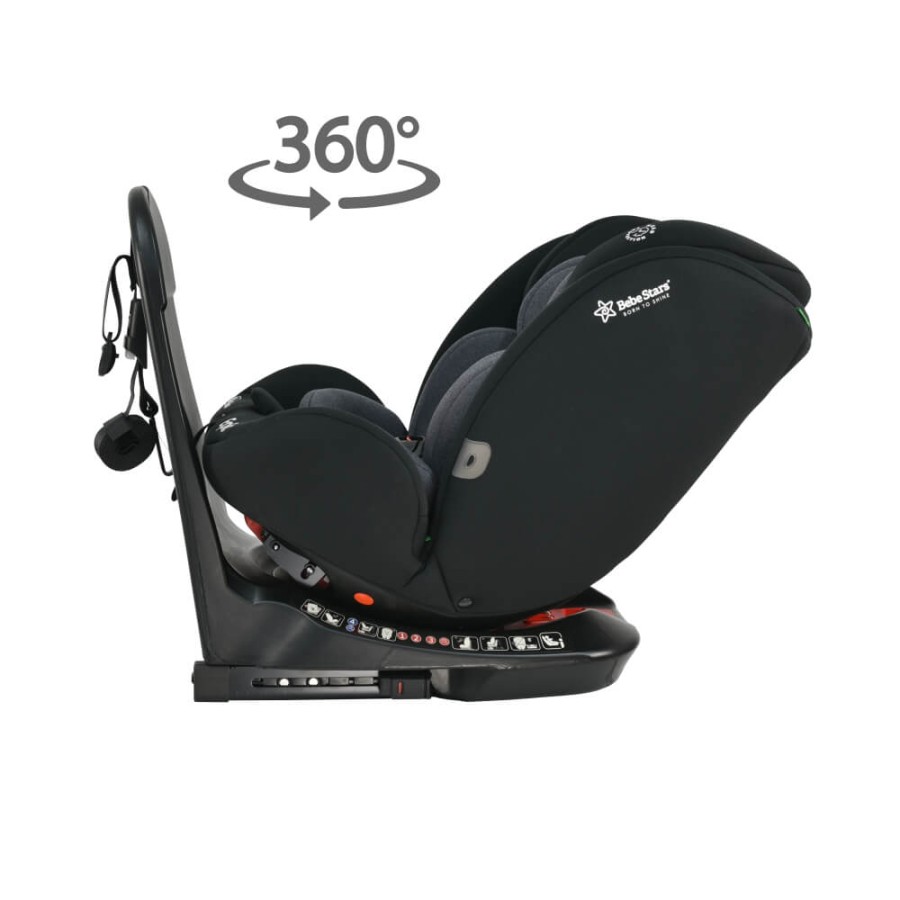 Bebe Stars Παιδικό Κάθισμα Αυτοκινήτου Epic Isofix i-Size 360° Black 0-36kg