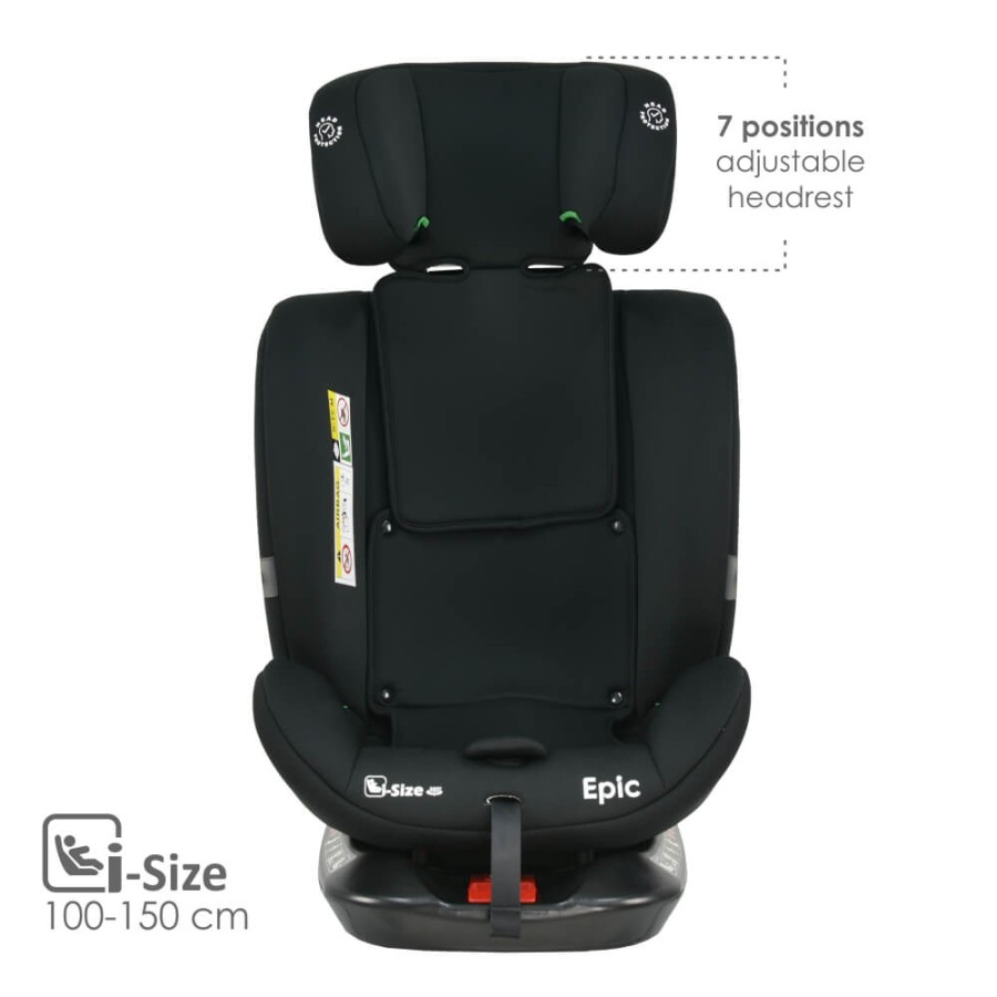 Bebe Stars Παιδικό Κάθισμα Αυτοκινήτου Epic Isofix i-Size 360° Black 0-36kg
