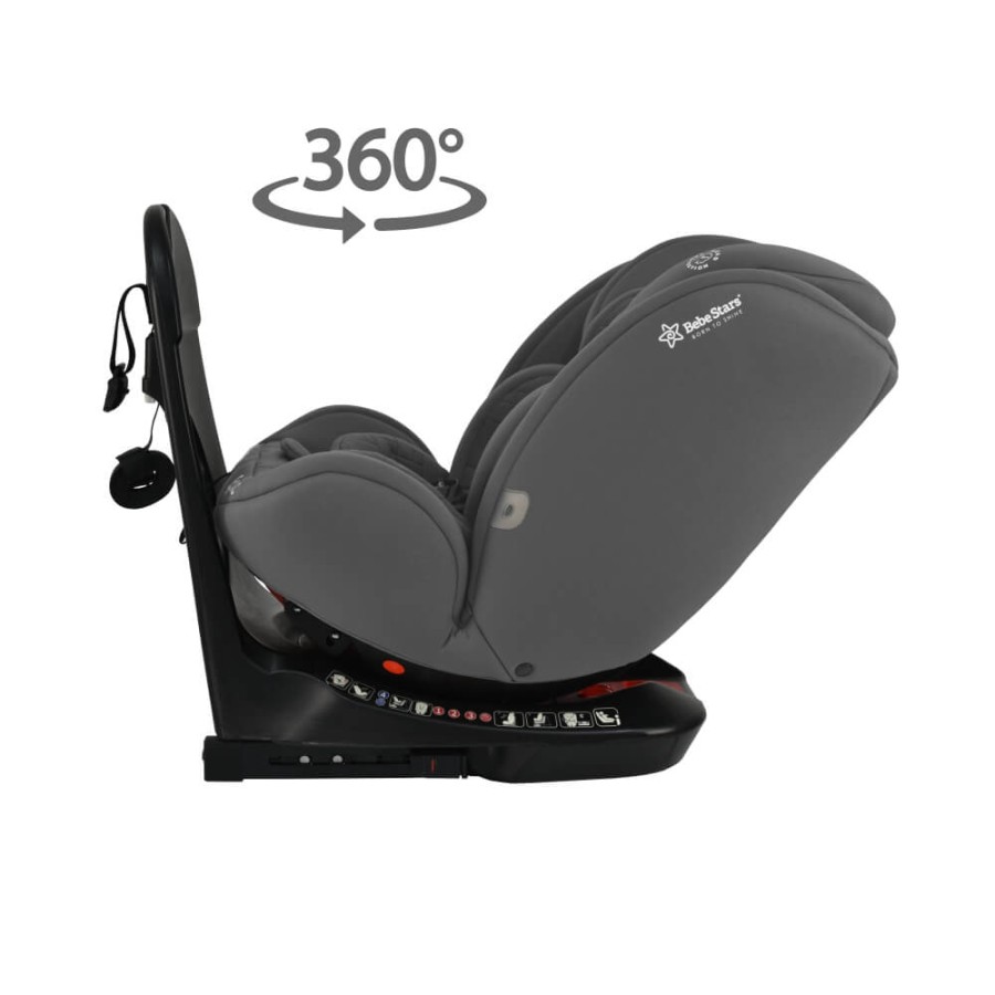 Bebe Stars Παιδικό Κάθισμα Αυτοκινήτου Epic Isofix i-Size 360° Smoked Grey 0-36kg