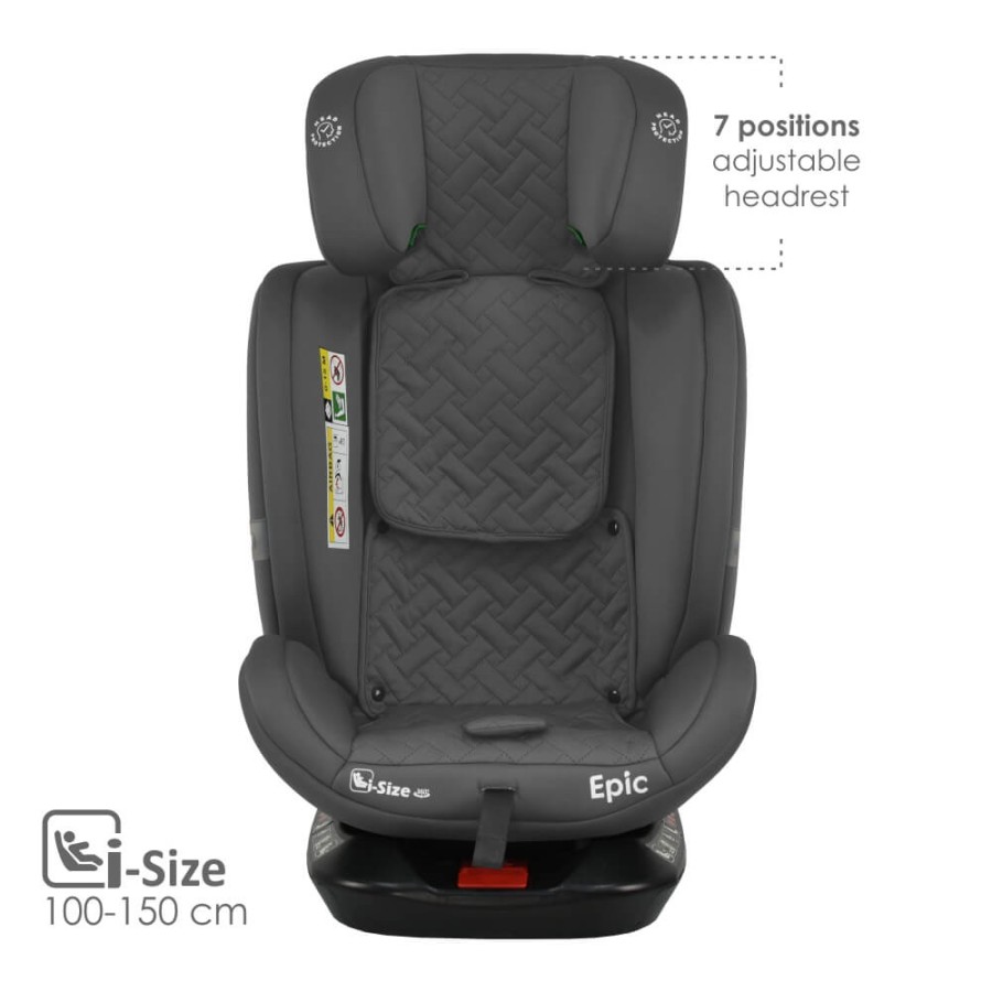 Bebe Stars Παιδικό Κάθισμα Αυτοκινήτου Epic Isofix i-Size 360° Smoked Grey 0-36kg