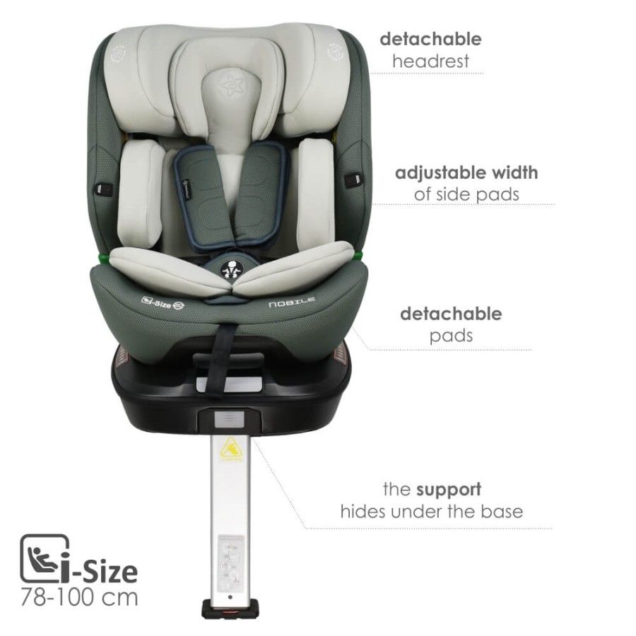 Bebe Stars Παιδικό Κάθισμα Αυτοκινήτου Nobile i-Size 360° Olive 40-150cm 924-176