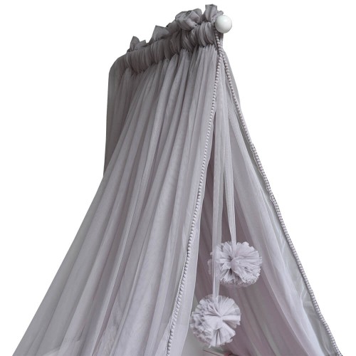 Bebe Stars Κουνουπιέρα Κρεβατιού με Pom-Pom Grey 603-186
