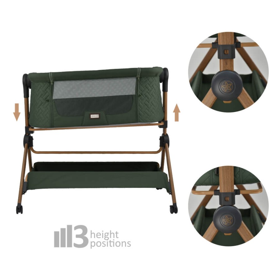 Bebe Stars Βρεφικό Λίκνο & Καρέκλα Φαγητού Serenity 2 σε 1 Forest Green