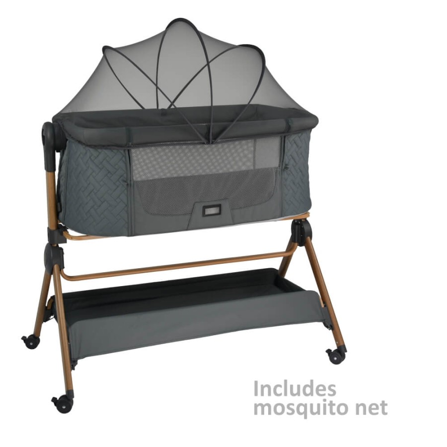 Bebe Stars Βρεφικό Λίκνο & Καρέκλα Φαγητού Serenity 2 σε 1 Smoked Grey