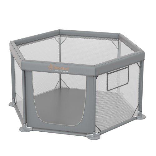 Bebe Stars Βρεφικό Παρκοκρέβατο Πολύγωνο Nestilo Grey 889-100,  ( 135×135 cm )