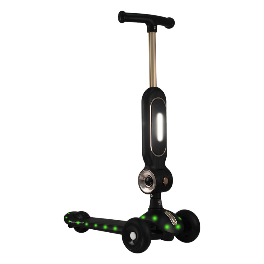 Bebe Stars X-Ride 3 in 1 Black Παιδικό Πατίνι με LED & Ποδήλατο Ισορροπίας