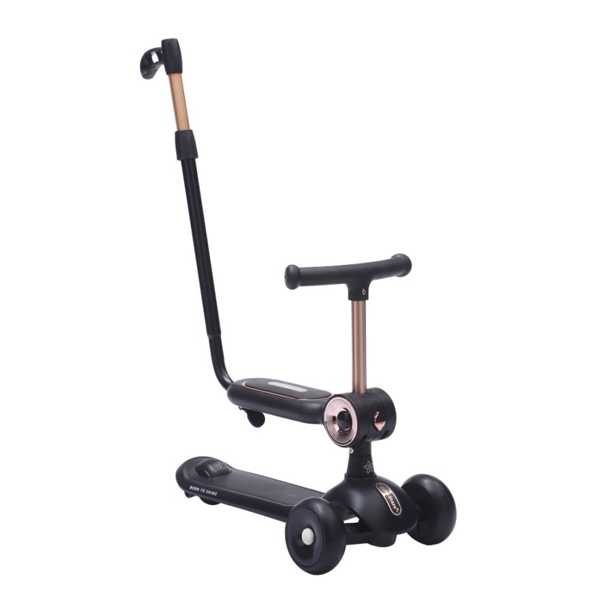 Bebe Stars X-Ride 3 in 1 Black Παιδικό Πατίνι με LED & Ποδήλατο Ισορροπίας