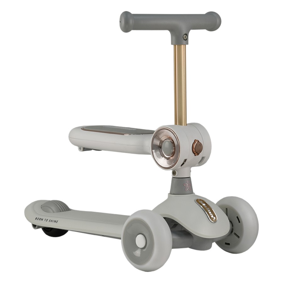 Bebe Stars X-Ride 3 in 1 Grey Παιδικό Πατίνι με LED & Ποδήλατο Ισορροπίας
