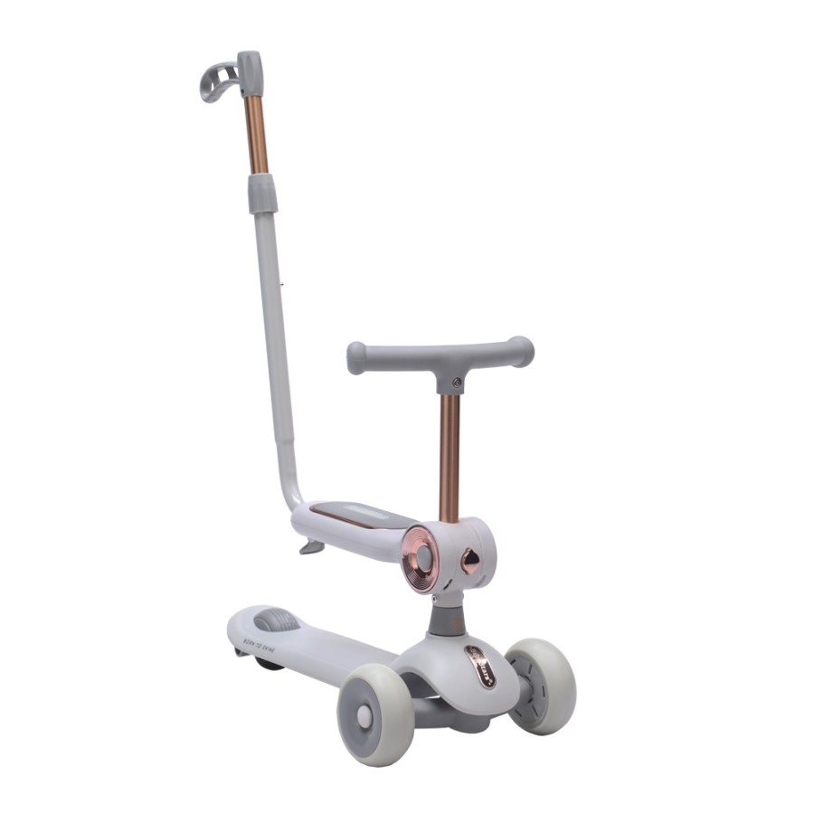 Bebe Stars X-Ride 3 in 1 Grey Παιδικό Πατίνι με LED & Ποδήλατο Ισορροπίας