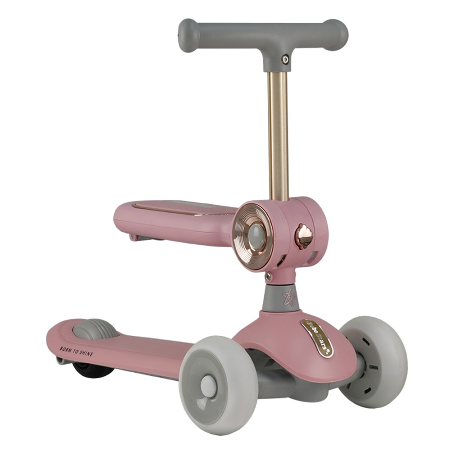 Bebe Stars X-Ride 3 in 1 pink Παιδικό Πατίνι με LED & Ποδήλατο Ισορροπίας