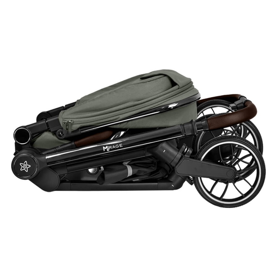 Bebestars Πολυκαρότσι Mirage 2σε1 με Αυτόματο Μηχανισμό Quick–Twist Olive