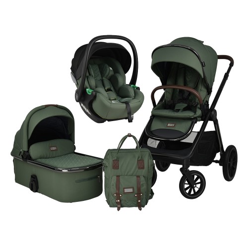 Bebestars Πολυκαρότσι Mythos 3σε1 με Κάθισμα Αυτοκινήτου Baby i-size 40-87cm Forest Green