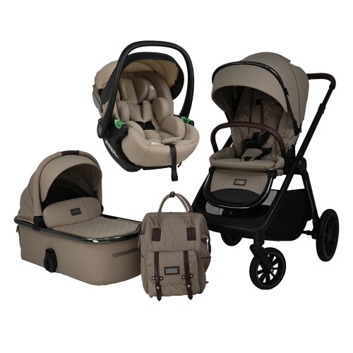 Bebestars Πολυκαρότσι Mythos 3σε1 με Κάθισμα Αυτοκινήτου Baby i-size 40-87cm Natural Beige