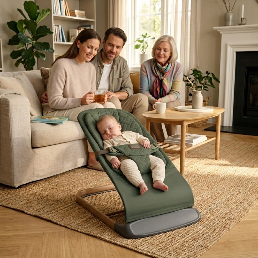 Bebe Stars Hammock Ρηλάξ Forest Green με Ανάκλιση 3 Θέσεων & Ανατομικό Μαξιλάρι 0-9kg