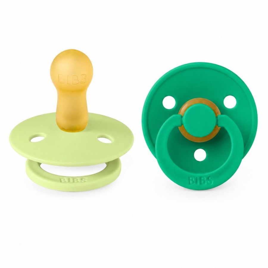 Πιπίλες Στρογγυλές Bibs Colour Cactus/Matcha από 100% Φυσικό Καουτσούκ 2τμχ. No2 6+ μηνών