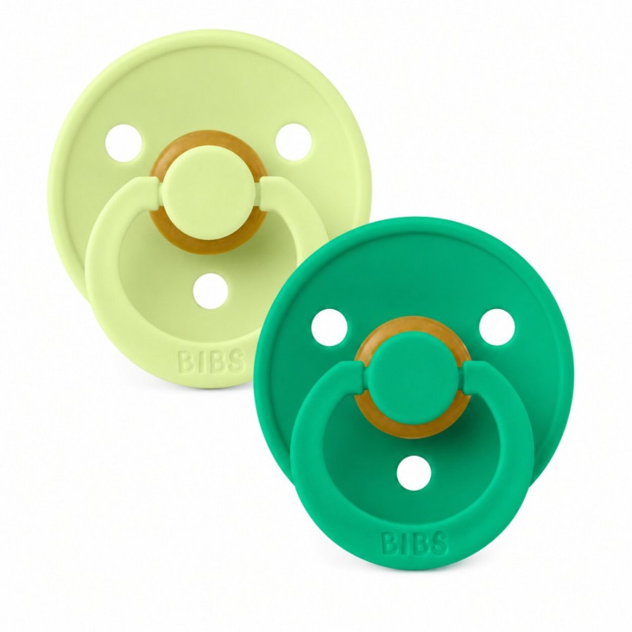 Πιπίλες Στρογγυλές Bibs Colour Cactus/Matcha από 100% Φυσικό Καουτσούκ 2τμχ. No2 6+ μηνών