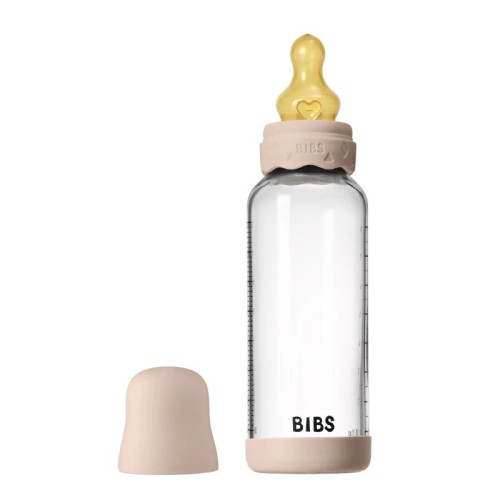 Bibs Γυάλινο Μπιμπερό 240ml με Θηλή Latex Μεσαίας Ροής Boheme Blush