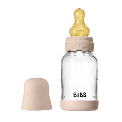 Bibs Γυάλινο Μπιμπερό 120ml με Θηλή Latex Αργής Ροής Boheme Blush