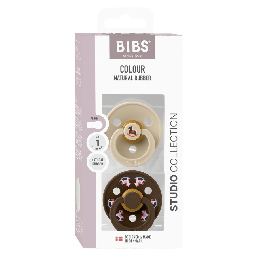 Πιπίλες Στρογγυλές Bibs Holiday Horse Vanilla Mocha από 100% Φυσικό Καουτσούκ 2τμχ. No2 6+ μηνών